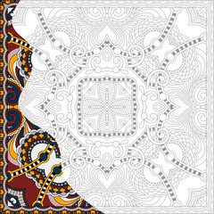 unique coloring book square page for adults - floral authentic c