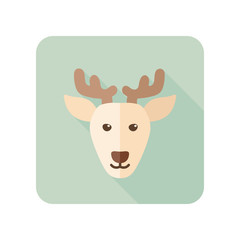 Deer flat icon. Animal head vector illustration