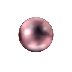 Burgundy single pearl isolated on white background