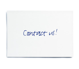 Contact us! card, isolated on White