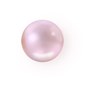 Single rosaline pearl isolated on white background