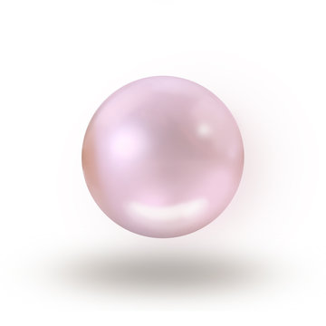 Single rosaline pearl isolated on white background