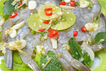 shrimp in fish sauce,hot and spicy,seafood thailand