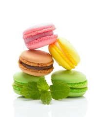 Sweet and colourful french macaroons