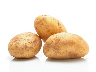 Potatoes isolated on white background
