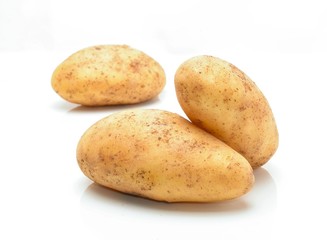Potatoes isolated on white background