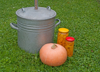 Kürbis, Einkochen, Kürbiskompott, Pumpkin compote