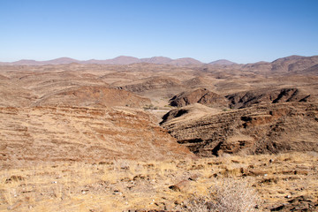 Looking over Mountains of Kuiseb Pass, Namibia.