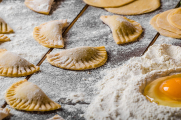 Preparing homemade tortellini