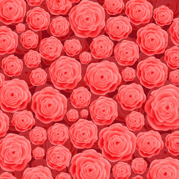 Beautiful Blooming Rose Flowers on Pink Background. Template for Your Design
