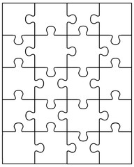 Fototapeta premium Vector illustration of small white puzzle, separate parts