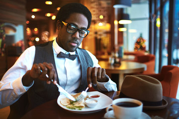 Snack in cafe