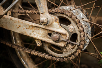 old motorcycle chain rust