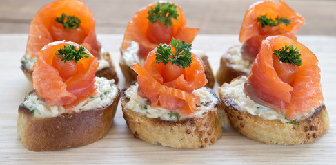 canapes with red fish