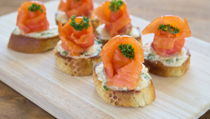 canapes with red fish
