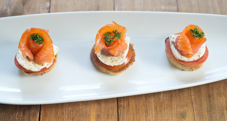canapes with red fish