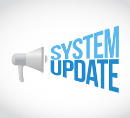 System update megaphone sign concept
