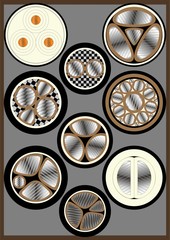 Cable cross-sectional. 