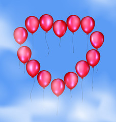 sky and balloons heart