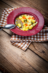 Tasty vegetable soup.