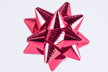 red color bow on white background