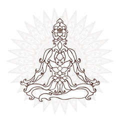  card with pose ornament yoga.