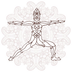  card with pose ornament yoga.