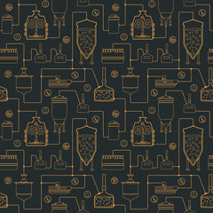 Seamless background with beer brewing process