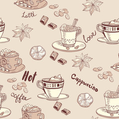 Coffee. seamless pattern