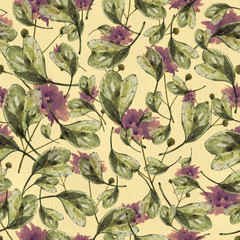 Seamless hand drawn pattern, watercolor painting