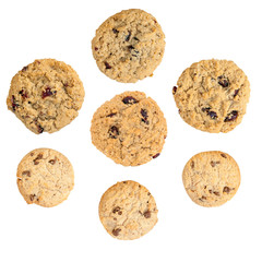 Cookies collage isolated on white background