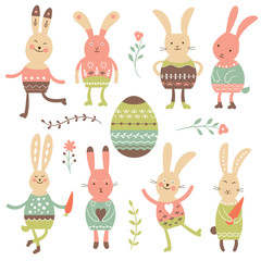 cute vector bunnies