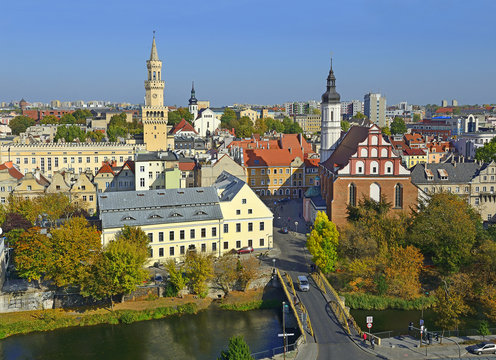Opole - The historic city center with the town hall. Poland