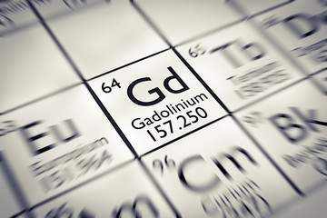 Focus on rare earth Gadolinium Chemical Element
