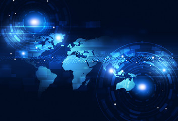 Digital Technology Blue Background