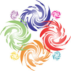Fototapeta premium Colorful swirl cross shape vector logo element