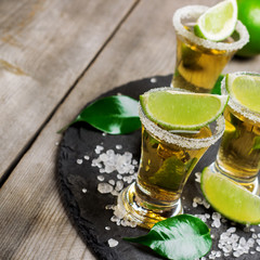 Gold mexican tequila shot