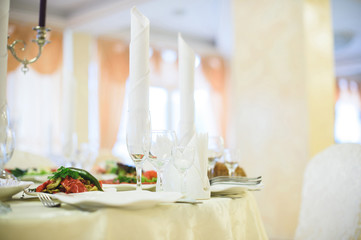 Glasses and White Napkins