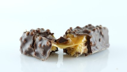 Chocolate candy on a white background