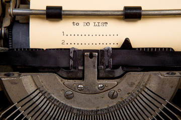 To do list typed on the typewriter