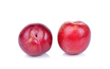  red plum isolated on white background