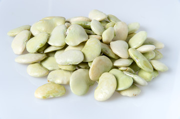 Lima bean isolated on white background