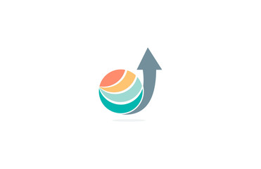 sphere arrow up business logo