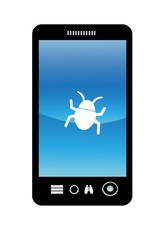 Insecte dans un t&eacute;l&eacute;phone mobile