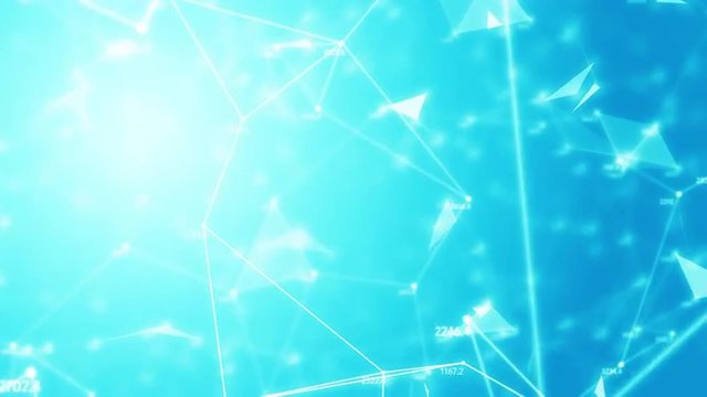 Abstract chaotic geometric composition from dots lines triangles and random numbers