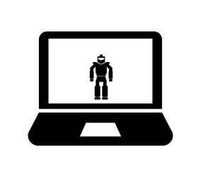 Robot dans un écran d'ordinateur