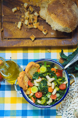Ribollita, Tuscan soup classic, old-fashioned meal peasants.