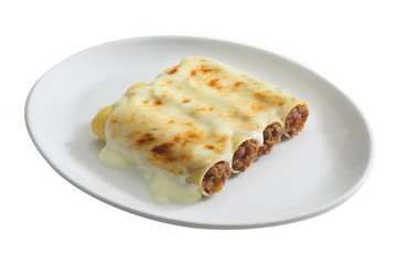 dish of cannelloni ripieni, typical italain food
