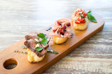 Fusion Mix Bruschetta, Italian Appetizer