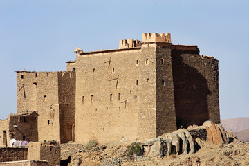 corrected casbah, near El Mhamid, Morocco